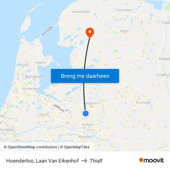 Hoenderloo, Laan Van Eikenhof to Thialf map