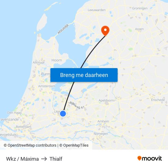 Wkz / Máxima to Thialf map