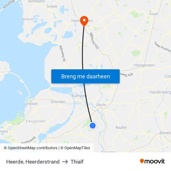 Heerde, Heerderstrand to Thialf map