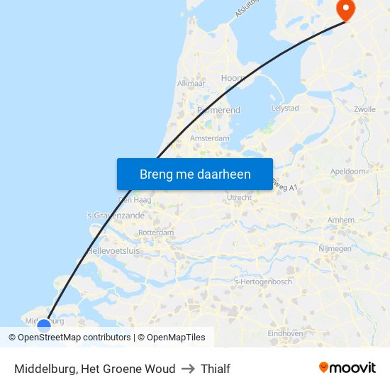 Middelburg, Het Groene Woud to Thialf map