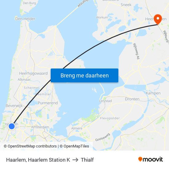 Haarlem, Haarlem Station K to Thialf map