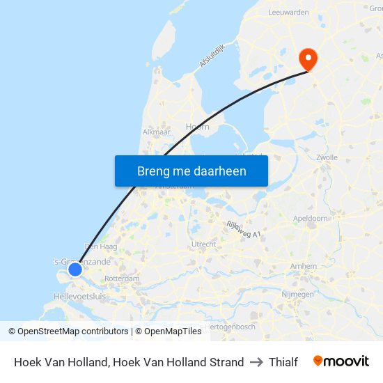 Hoek Van Holland, Hoek Van Holland Strand to Thialf map