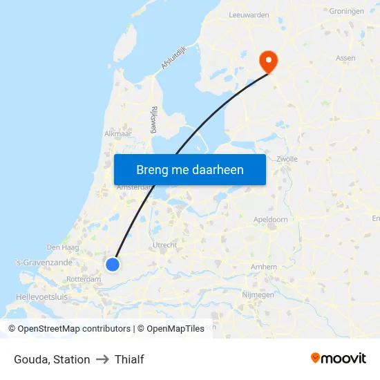 Gouda, Station to Thialf map