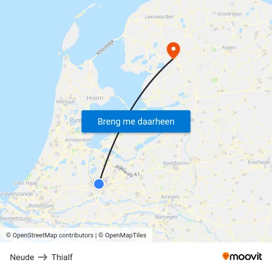 Neude to Thialf map