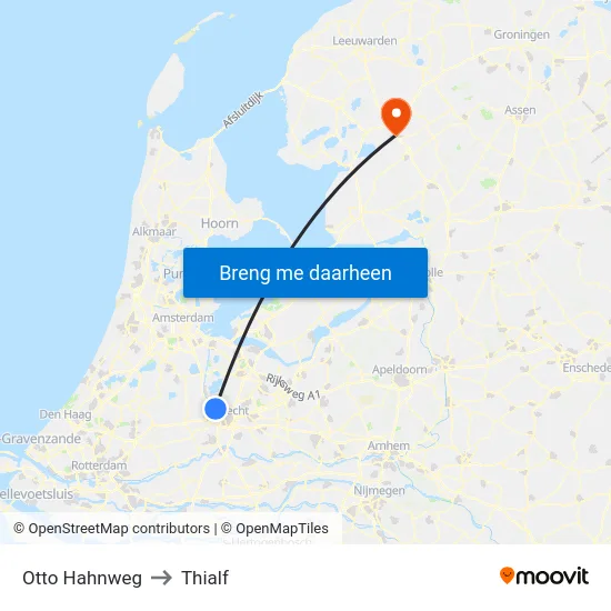 Otto Hahnweg to Thialf map