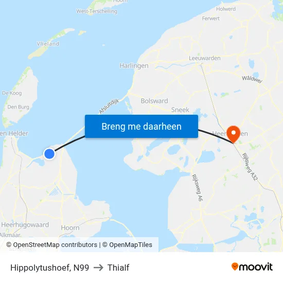 Hippolytushoef, N99 to Thialf map