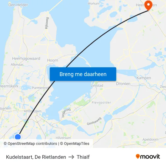 Kudelstaart, De Rietlanden to Thialf map