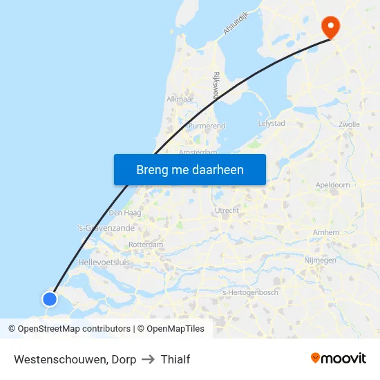 Westenschouwen, Dorp to Thialf map