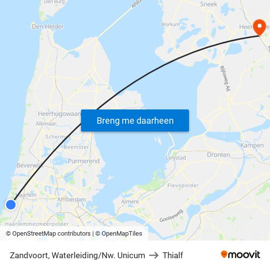 Zandvoort, Waterleiding/Nw. Unicum to Thialf map