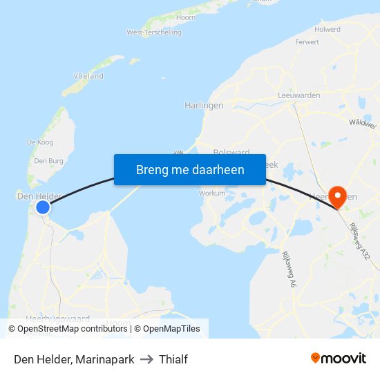 Den Helder, Marinapark to Thialf map