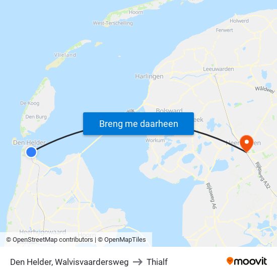 Den Helder, Walvisvaardersweg to Thialf map