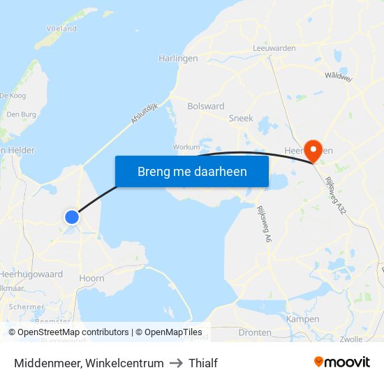 Middenmeer, Winkelcentrum to Thialf map