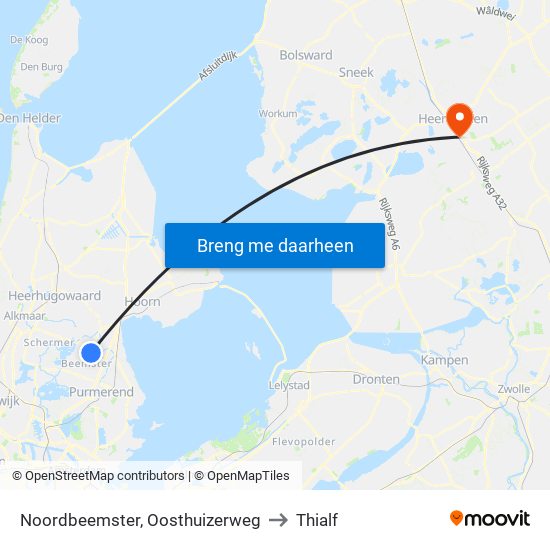 Noordbeemster, Oosthuizerweg to Thialf map