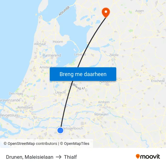 Drunen, Maleisielaan to Thialf map
