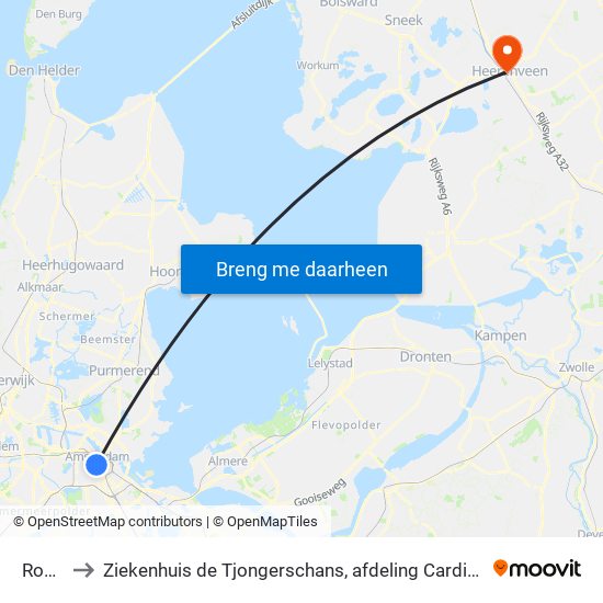 Rokin to Ziekenhuis de Tjongerschans, afdeling Cardiologie map