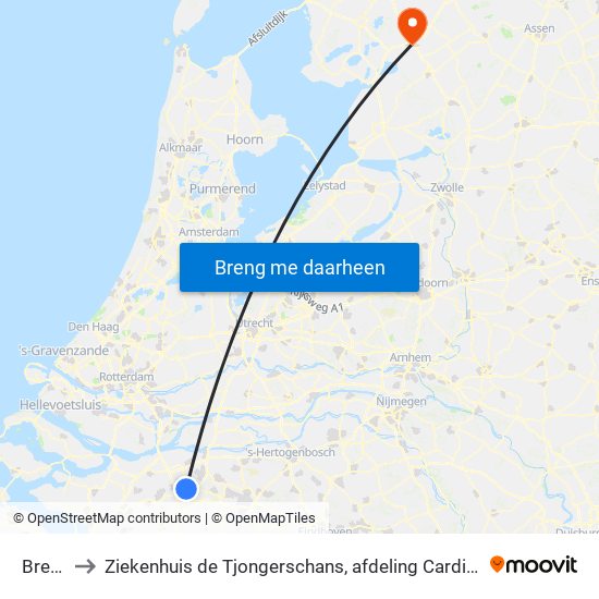 Breda to Ziekenhuis de Tjongerschans, afdeling Cardiologie map