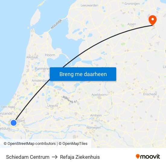 Schiedam Centrum to Refaja Ziekenhuis map