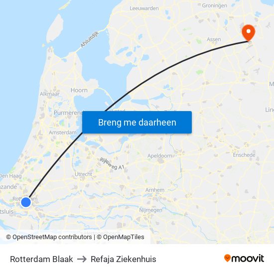 Rotterdam Blaak to Refaja Ziekenhuis map