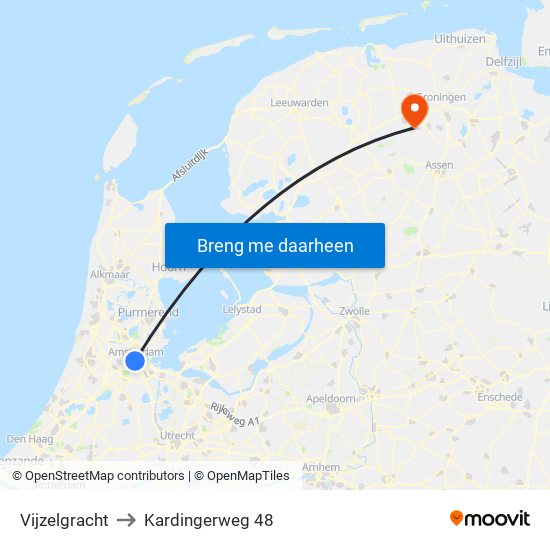 Vijzelgracht to Kardingerweg 48 map