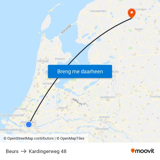 Beurs to Kardingerweg 48 map