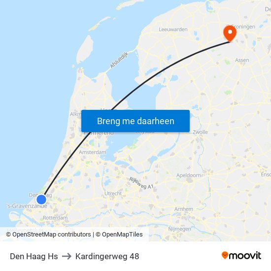 Den Haag Hs to Kardingerweg 48 map