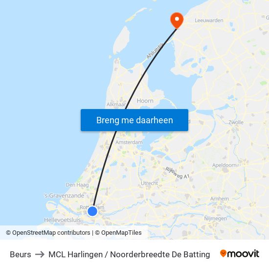 Beurs to MCL Harlingen / Noorderbreedte De Batting map