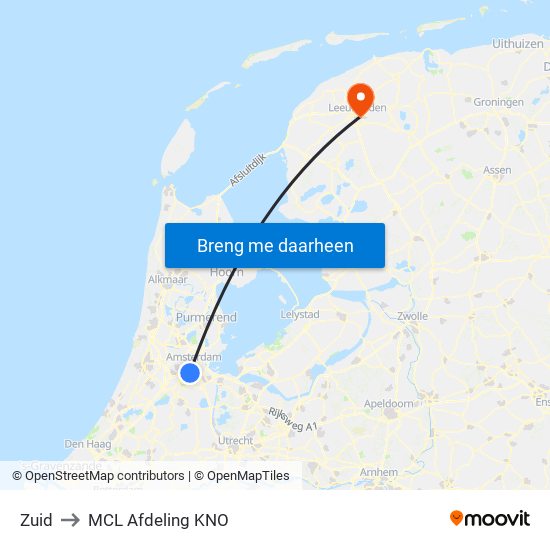 Zuid to MCL Afdeling KNO map