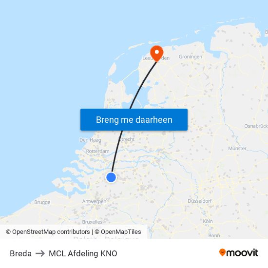 Breda to MCL Afdeling KNO map