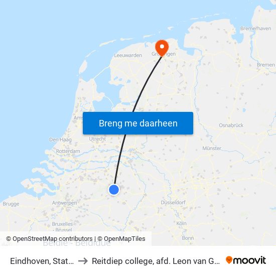 Eindhoven, Station to Reitdiep college, afd. Leon van Gelder map