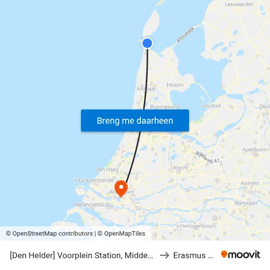 [Den Helder] Voorplein Station, Middenweg to Erasmus MC map
