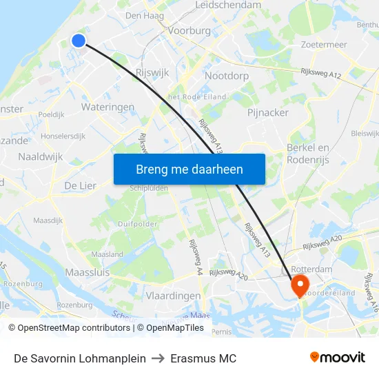 De Savornin Lohmanplein to Erasmus MC map