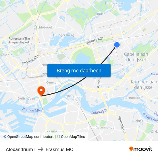 Alexandrium I to Erasmus MC map
