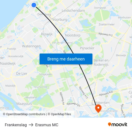 Frankenslag to Erasmus MC map