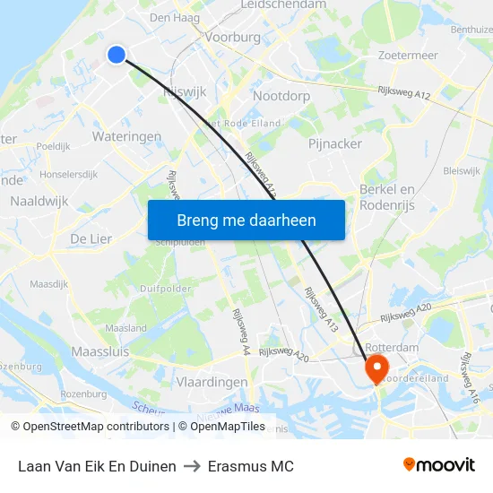 Laan Van Eik En Duinen to Erasmus MC map
