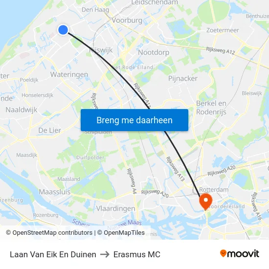 Laan Van Eik En Duinen to Erasmus MC map