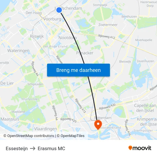 Essesteijn to Erasmus MC map