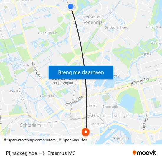 Pijnacker, Ade to Erasmus MC map