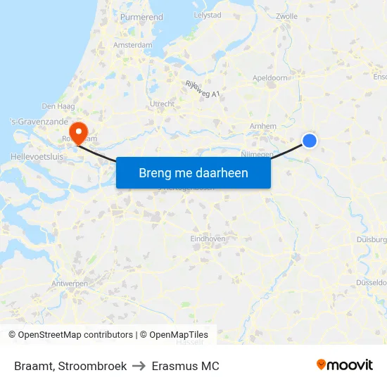 Braamt, Stroombroek to Erasmus MC map