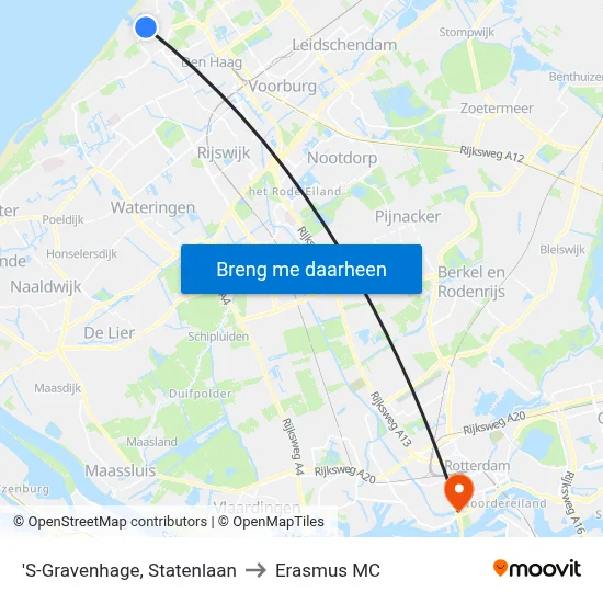 'S-Gravenhage, Statenlaan to Erasmus MC map