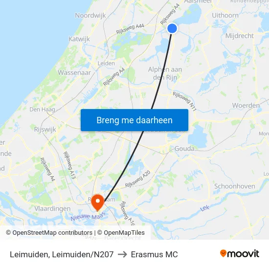 Leimuiden, Leimuiden/N207 to Erasmus MC map