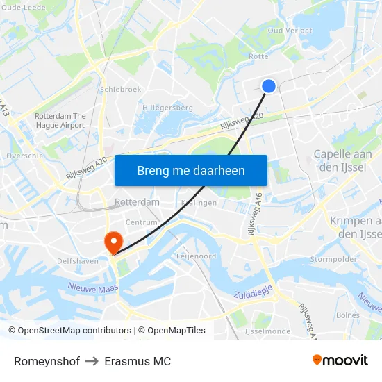 Romeynshof to Erasmus MC map