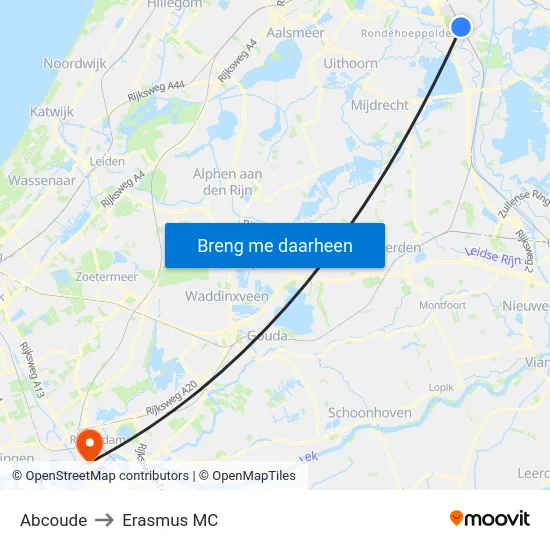 Abcoude to Erasmus MC map