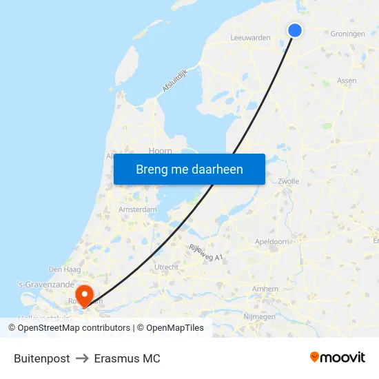 Buitenpost to Erasmus MC map