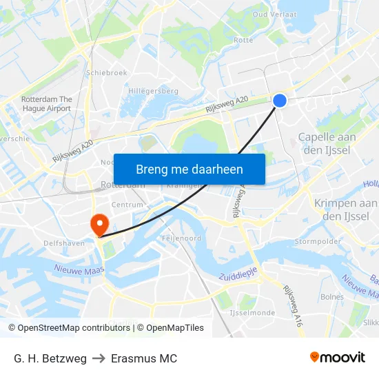 G. H. Betzweg to Erasmus MC map