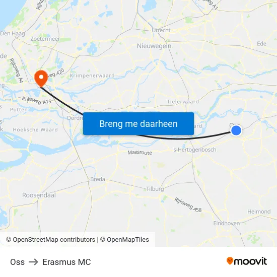 Oss to Erasmus MC map