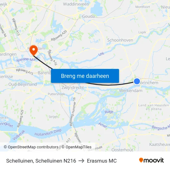 Schelluinen, Schelluinen N216 to Erasmus MC map