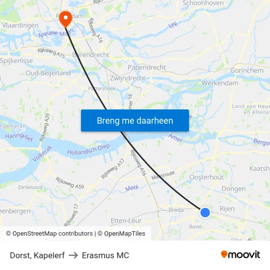Dorst, Kapelerf to Erasmus MC map