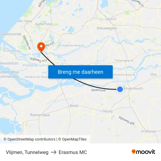 Vlijmen, Tunnelweg to Erasmus MC map