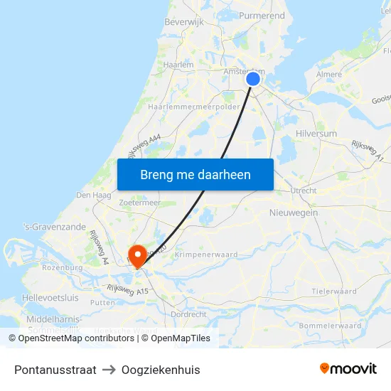 Pontanusstraat to Oogziekenhuis map