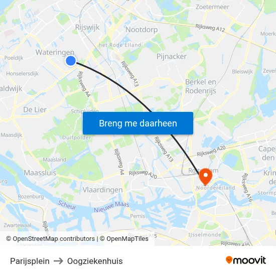 Parijsplein to Oogziekenhuis map
